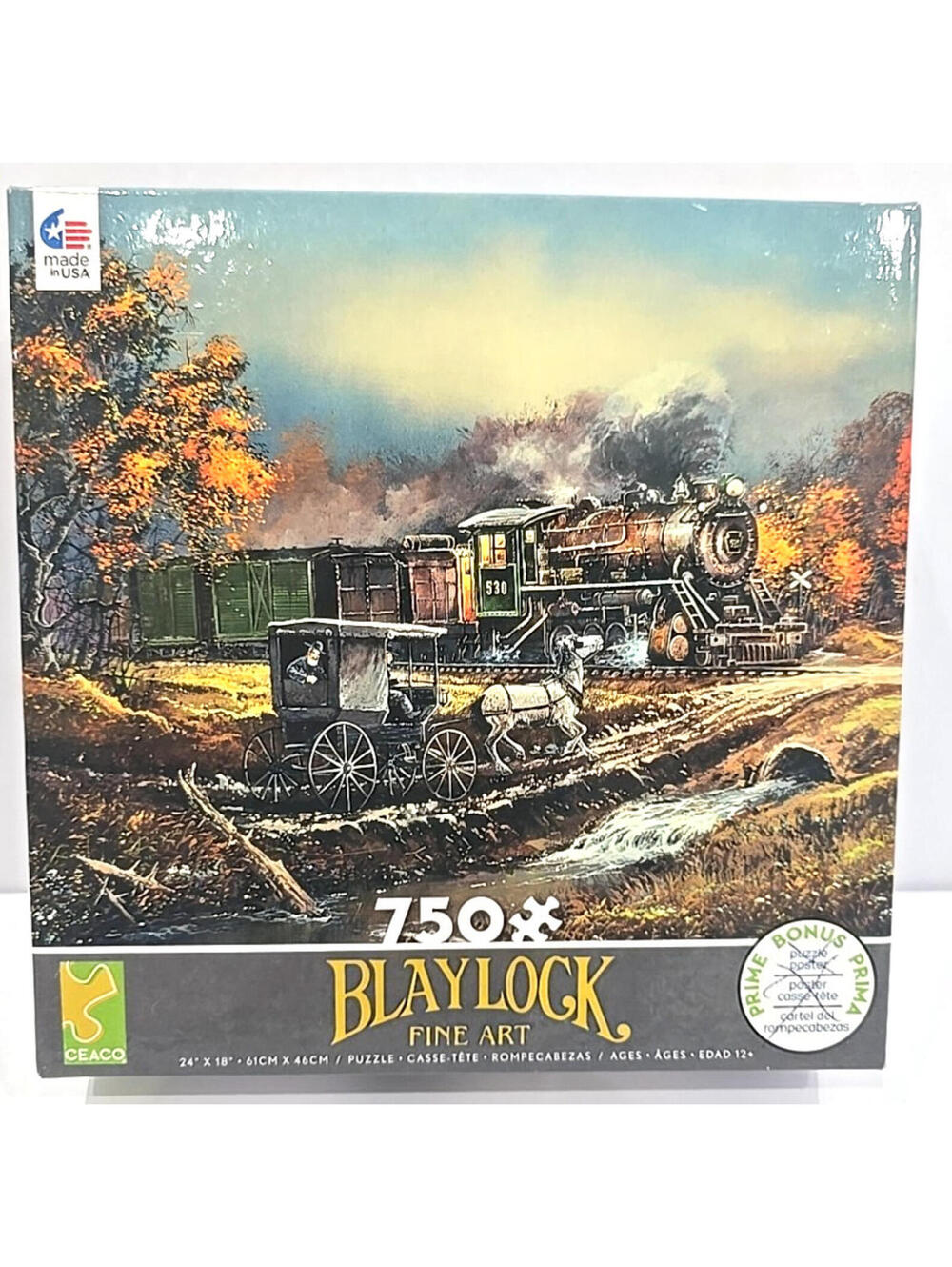 Ceaco Blaylock Amish Train 750pc Puzzle Complete